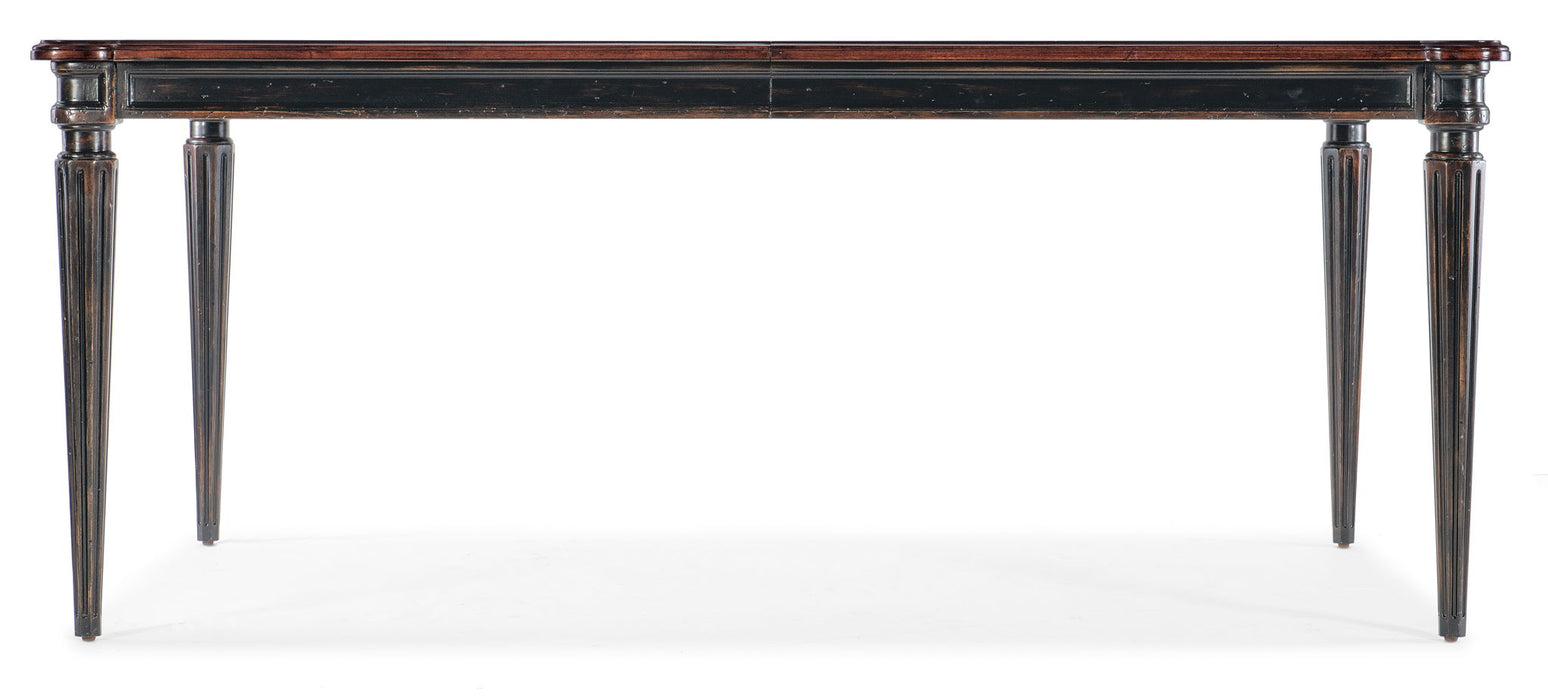 Charleston - Rectangle Leg Dining Table With 2-22" leaves - Dark Brown