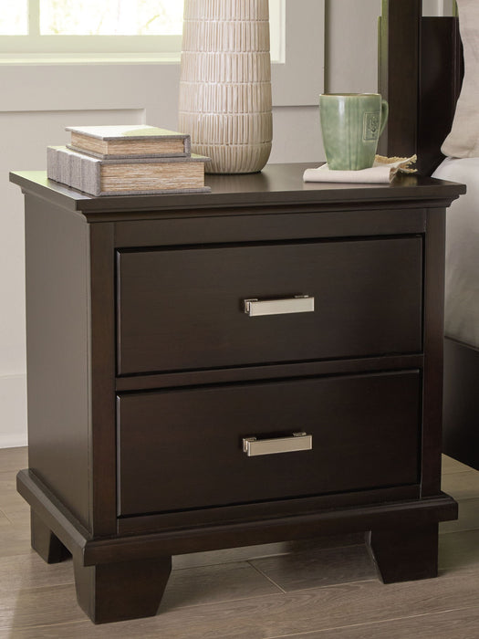 Covetown - Two Drawer Night Stand - Dark Brown