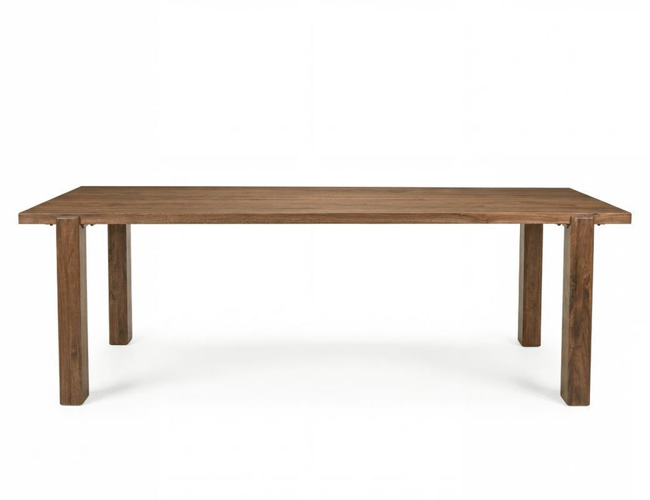 Silver - Rectangular Dining Table - Brown