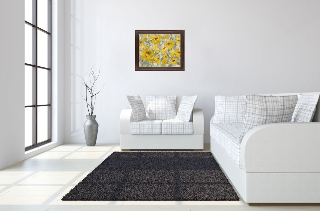 Sunlit Petals - 28" x 34" Framed Wall Art - Yellow