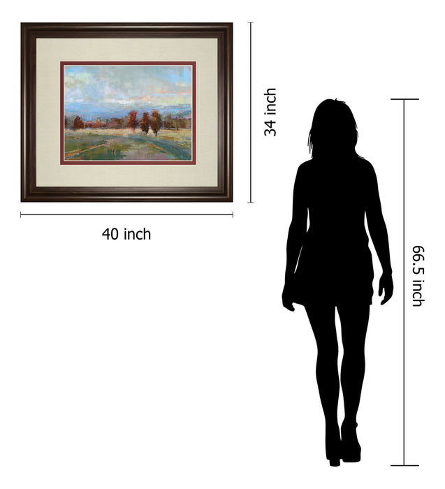 River Run By Louis Bourne - Framed Print Wall Art - Light Blue