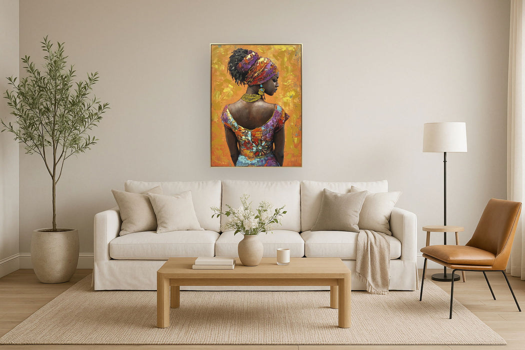 Sunlit Elegance - 30" x 40" Framed Wall Art - Orange