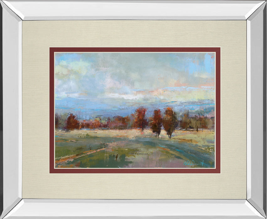 River Run By Louis Bourne - Mirror Framed Print Wall Art - Light Blue
