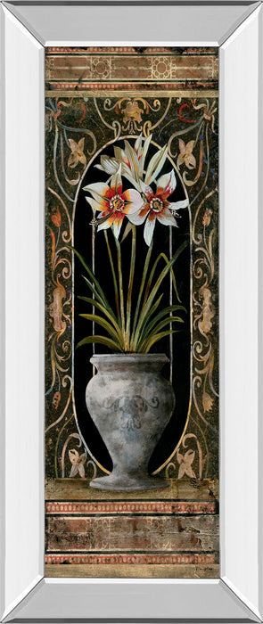 Blanco Botanical Il By Douglas - Mirror Framed Print Wall Art - Beige