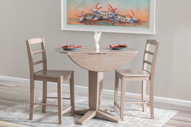 Dining Essentials - 42"Round Drop Leaf Top w/36"H Aria Pedestal