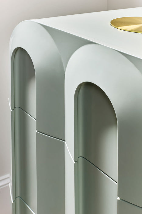 Commerce And Market - Groove Three-Drawer Chest - Light Blue