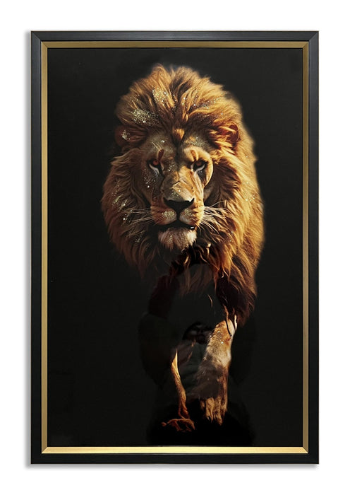 Majestic Mane - 24" x 36" Framed Wall Art - Brown - Light Brown
