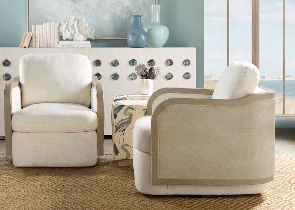 CC - Wilma Swivel Chair - White / Light Brown
