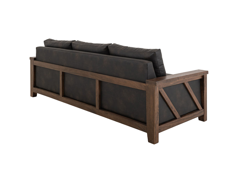 Walnut - Sofa - Licorice Black