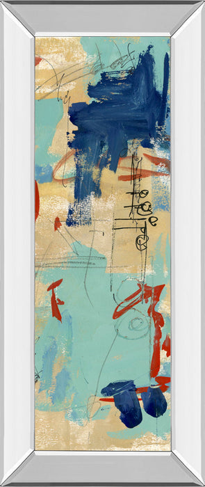 Composition 4a By Melissa Wang - Mirror Framed Print Wall Art - Light Blue