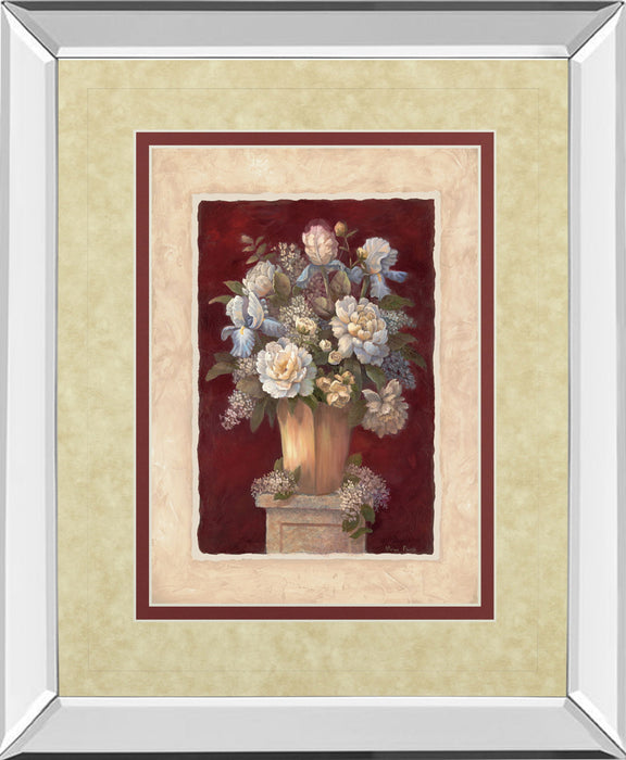 Traditional Il By Vivian Flasch - Mirror Framed Print Wall Art - Beige