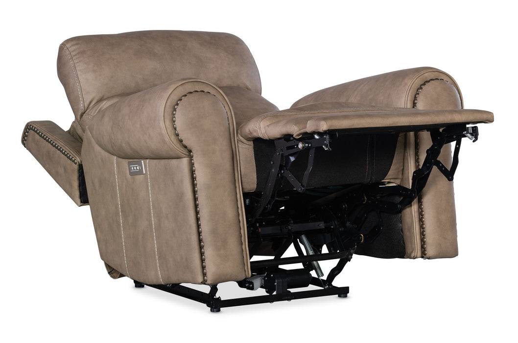 SS - Duncan Power Recliner With Power Headrest & Lumbar - Light Brown