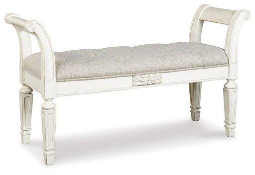 Realyn - Antique White - Accent Bench Capital Discount Furniture Home Furniture, Home Decor, Furniture