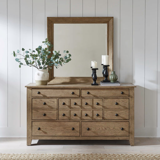 Grandpas Cabin - 7 Drawers Dresser & Mirror - Light Brown Capital Discount Furniture Home Furniture, Furniture Store