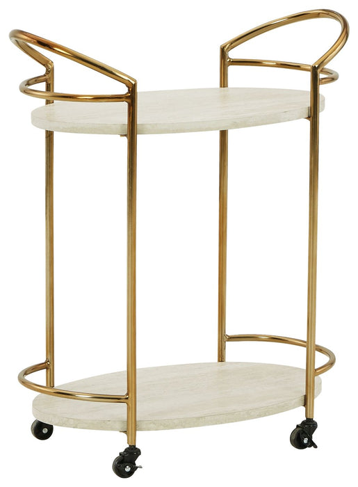 Tarica - Cream / Gold Finish - Bar Cart Capital Discount Furniture Home Furniture, Furniture Store