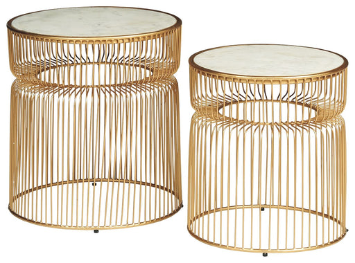 Vernway - White / Gold Finish - Accent Table Set (Set of 2) Capital Discount Furniture Home Furniture, Furniture Store