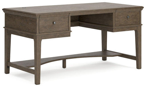 Janismore - Weathered Gray - Home Office Storage Leg Desk Capital Discount Furniture Home Furniture, Home Decor, Furniture