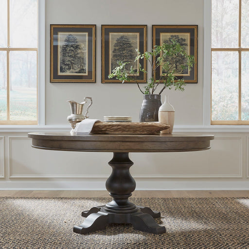 Americana Farmhouse - Pedestal Table Set - Light Brown Capital Discount Furniture Home Furniture, Furniture Store