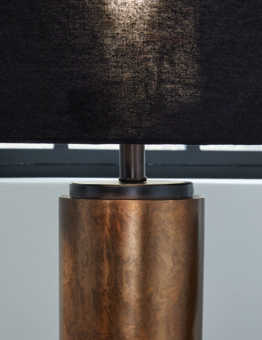 Hildry - Antique Brass Finish - Metal Table Lamp Capital Discount Furniture Home Furniture, Furniture Store