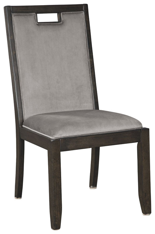 Hyndell - Gray / Dark Brown - Dining Uph Side Chair Capital Discount Furniture Home Furniture, Furniture Store