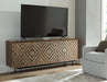Dreggan - Brown / Gold Finish - Accent Cabinet Capital Discount Furniture Home Furniture, Furniture Store