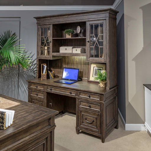 Paradise Valley - Executive Credenza Hutch - Dark Brown Capital Discount Furniture Home Furniture, Furniture Store