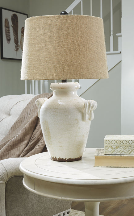 Emelda - Cream - Ceramic Table Lamp Capital Discount Furniture Home Furniture, Furniture Store