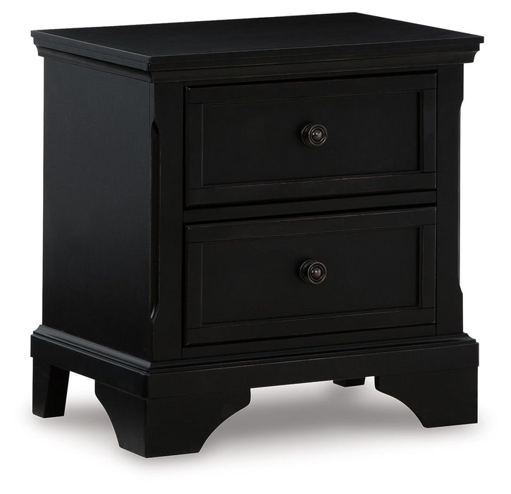 Chylanta - Black - Two Drawer Night Stand Capital Discount Furniture Home Furniture, Furniture Store