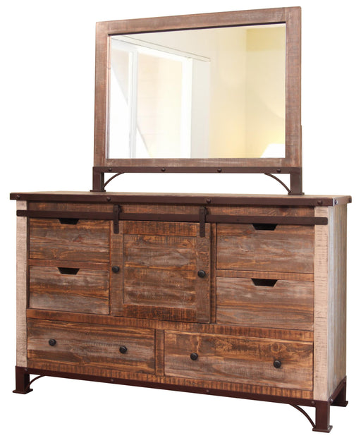 Antique Multicolor - Dresser With 6 Drawer / 1 Door - Light Brown Capital Discount Furniture Home Furniture, Furniture Store