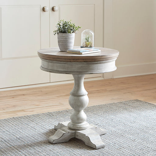 Heartland - Round Pedestal Chair Side Table - White Capital Discount Furniture Home Furniture, Furniture Store