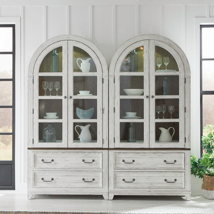 River Place - 2 Piece Bunching Curio Set - White Capital Discount Furniture Home Furniture, Furniture Store