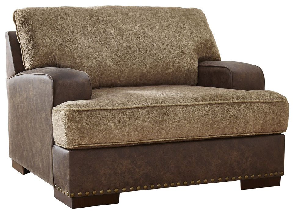 Alesbury - Chocolate - Chair And A Half Capital Discount Furniture Home Furniture, Furniture Store