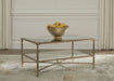 Cloverty - Aged Gold Finish - Rectangular Cocktail Table Capital Discount Furniture Home Furniture, Furniture Store