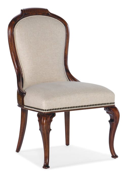 Charleston - Upholstered Side Chair  - Dark Brown Capital Discount Furniture Home Furniture, Furniture Store