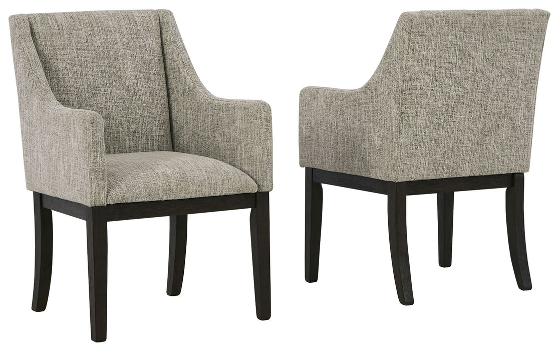 Burkhaus - Dark Brown - Dining Uph Arm Chair Capital Discount Furniture Home Furniture, Furniture Store