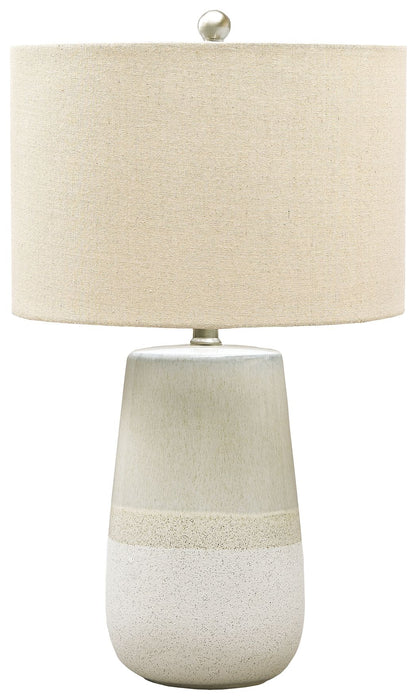 Shavon - Beige / White - Ceramic Table Lamp Capital Discount Furniture Home Furniture, Furniture Store