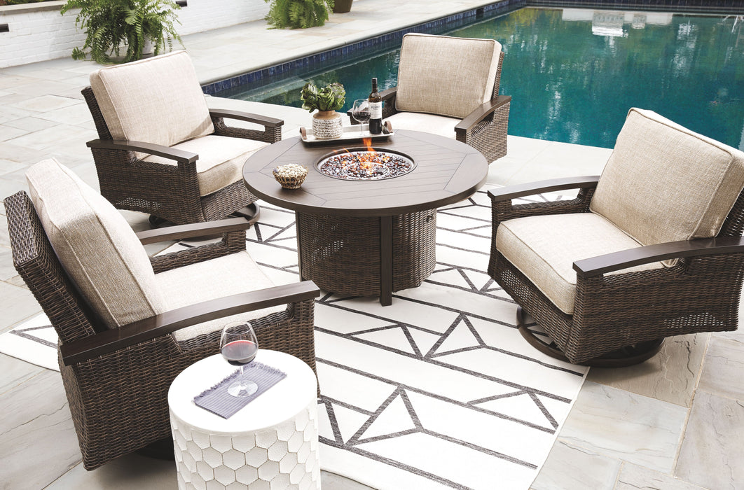Paradise Trail - Medium Brown - 5 Pc. - Conversation Set With 4 Swivel Lounge Chairs Capital Discount Furniture Home Furniture, Furniture Store