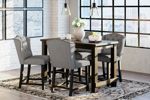 Jeanette - Black / Gray - 5 Pc. - Counter Table, 4 Upholstered Barstools Capital Discount Furniture Home Furniture, Furniture Store