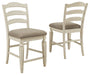Realyn - Chipped White - Upholstered Barstool Capital Discount Furniture Home Furniture, Furniture Store