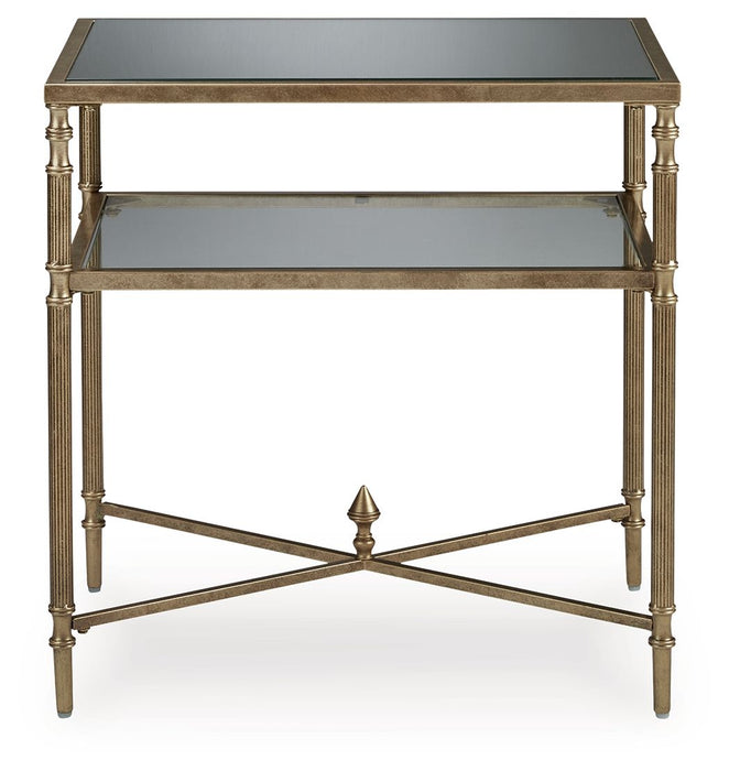 Cloverty - Aged Gold Finish - Rectangular End Table Capital Discount Furniture Home Furniture, Furniture Store