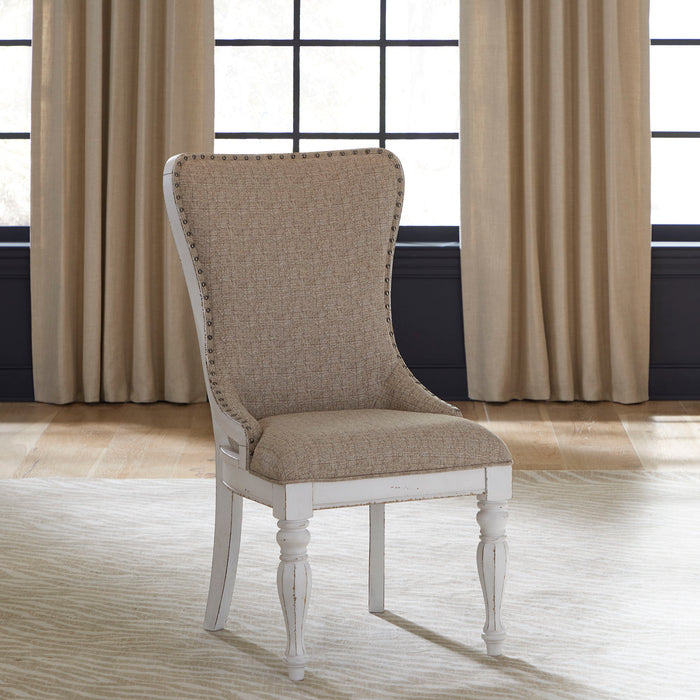 Magnolia Manor - Upholstered Wing Back Side Chair (RTA) - White Capital Discount Furniture Home Furniture, Furniture Store