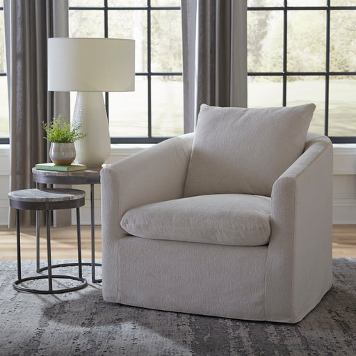 Saxton - Upholstered Swivel Accent Chair - Ivory Capital Discount Furniture Home Furniture, Furniture Store