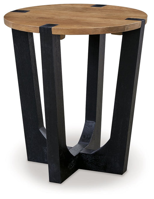 Hanneforth - Brown - Round End Table Capital Discount Furniture Home Furniture, Furniture Store