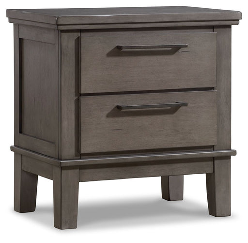 Hallanden - Gray - Two Drawer Night Stand Capital Discount Furniture Home Furniture, Furniture Store