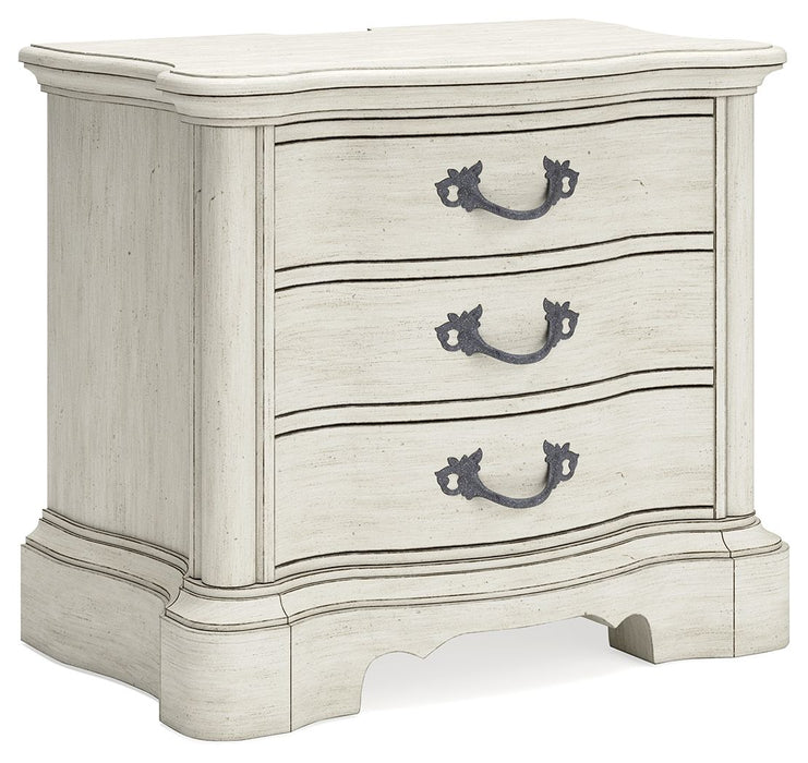 Arlendyne - Antique White - Three Drawer Night Stand Capital Discount Furniture Home Furniture, Furniture Store