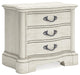 Arlendyne - Antique White - Three Drawer Night Stand Capital Discount Furniture Home Furniture, Furniture Store