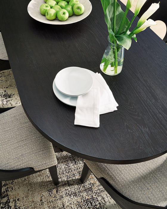 Rowanbeck - Black - Oval Dining Room Table Capital Discount Furniture Home Furniture, Furniture Store