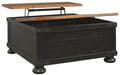 Valebeck - Black / Brown - Lift Top Cocktail Table Capital Discount Furniture Home Furniture, Furniture Store