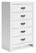 Binterglen - White - Five Drawer Chest Capital Discount Furniture Home Furniture, Furniture Store