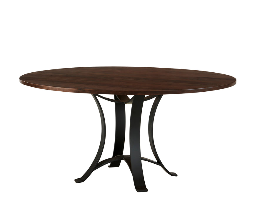 Crafted Cherry - Round Dining Table With Metal Pedestal Capital Discount Furniture Home Furniture, Furniture Store